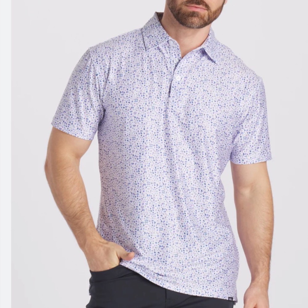Men's Purple Pattern Polo Shirt
